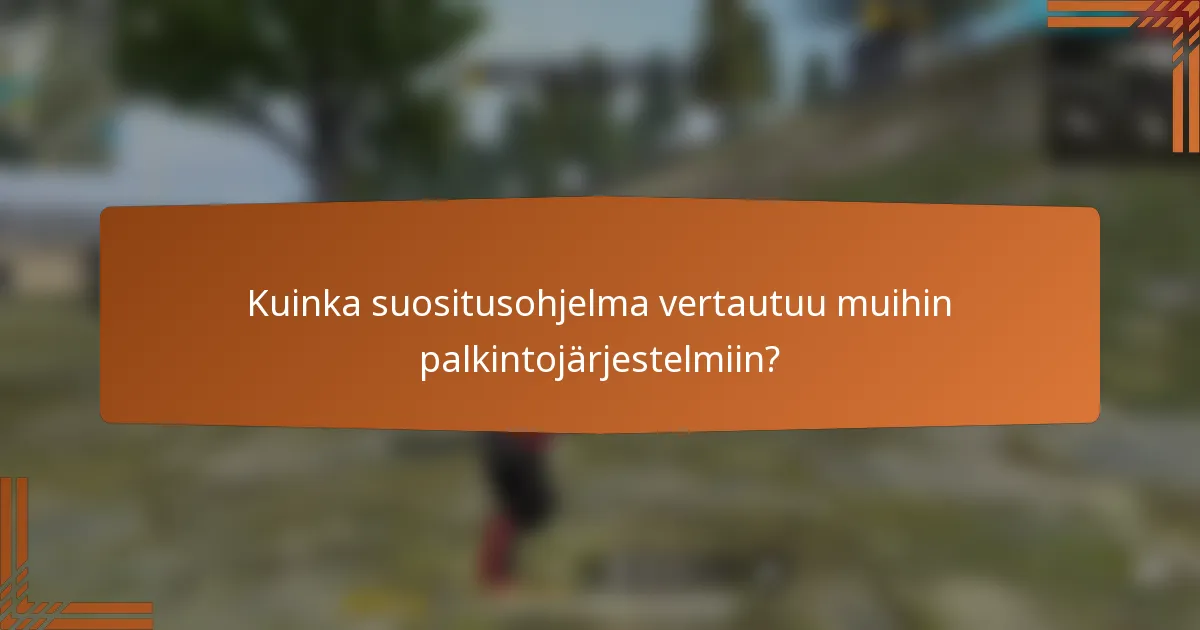 Kuinka suositusohjelma vertautuu muihin palkintojärjestelmiin?